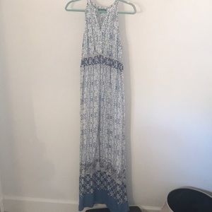 Fleur Bleve, blue & white rayon maxi dress